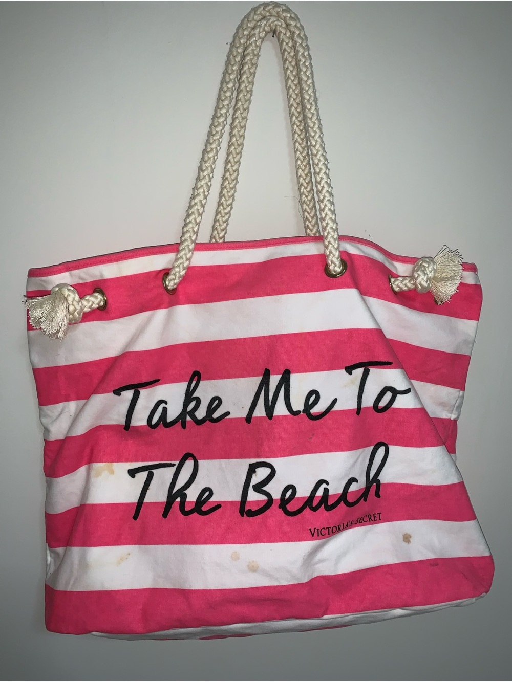 🤍Victoria’s Secret “Take me to the Beach” Rope handle Vacation Tote Bag
